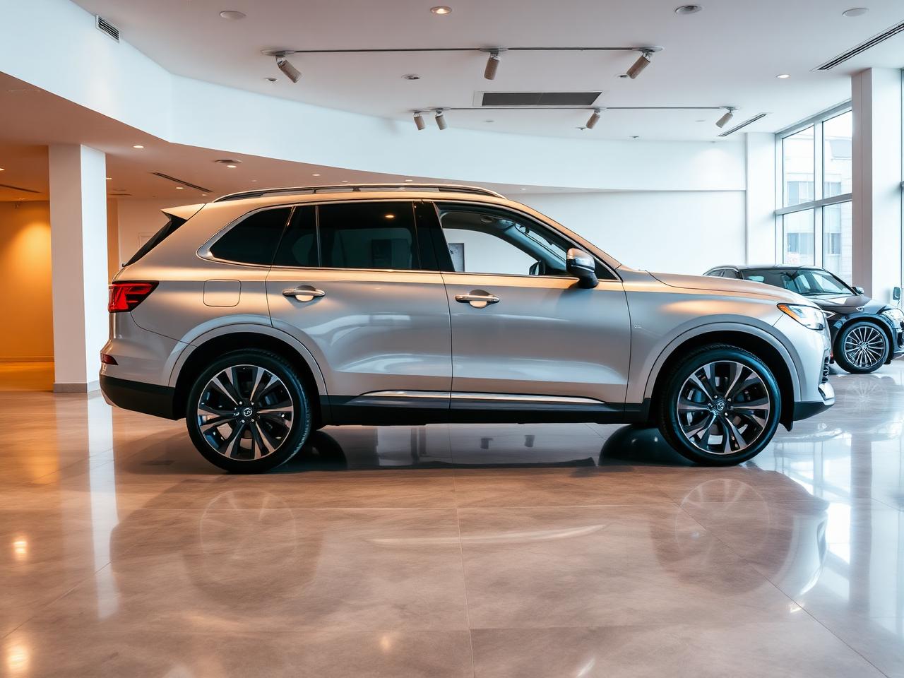 Showroom da MGA Automóveis com veículo exposto